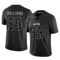 Blackjersey S.Seahawks #99 Leonard Williams Player Black Limited Reflective Home Game Stitched Jerseys