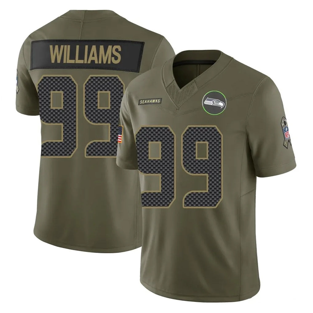 Blackjersey S.Seahawks #99 Leonard Williams Player Olive Limited Salute To Service Home Game Stitched Jerseys