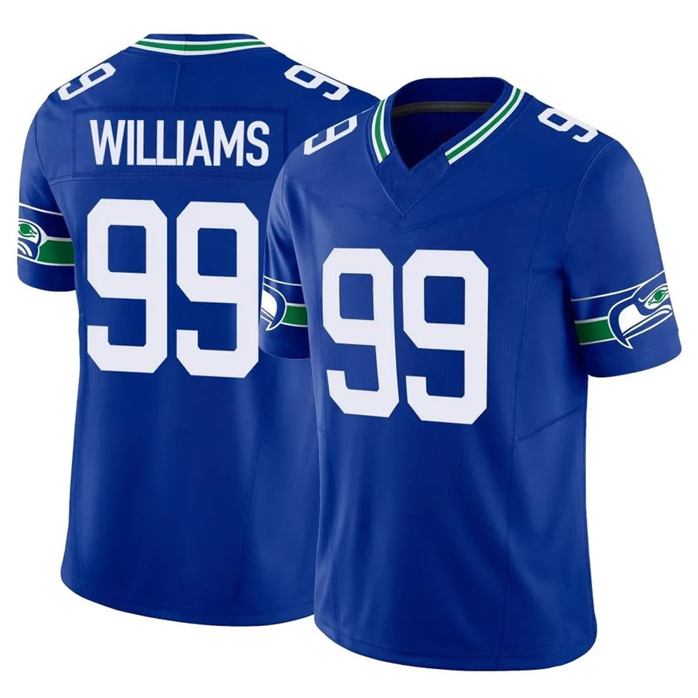 Blackjersey S.Seahawks #99 Leonard Williams Player Royal Limited Throwback Vapor F.U.S.E. Home Game Stitched Jerseys