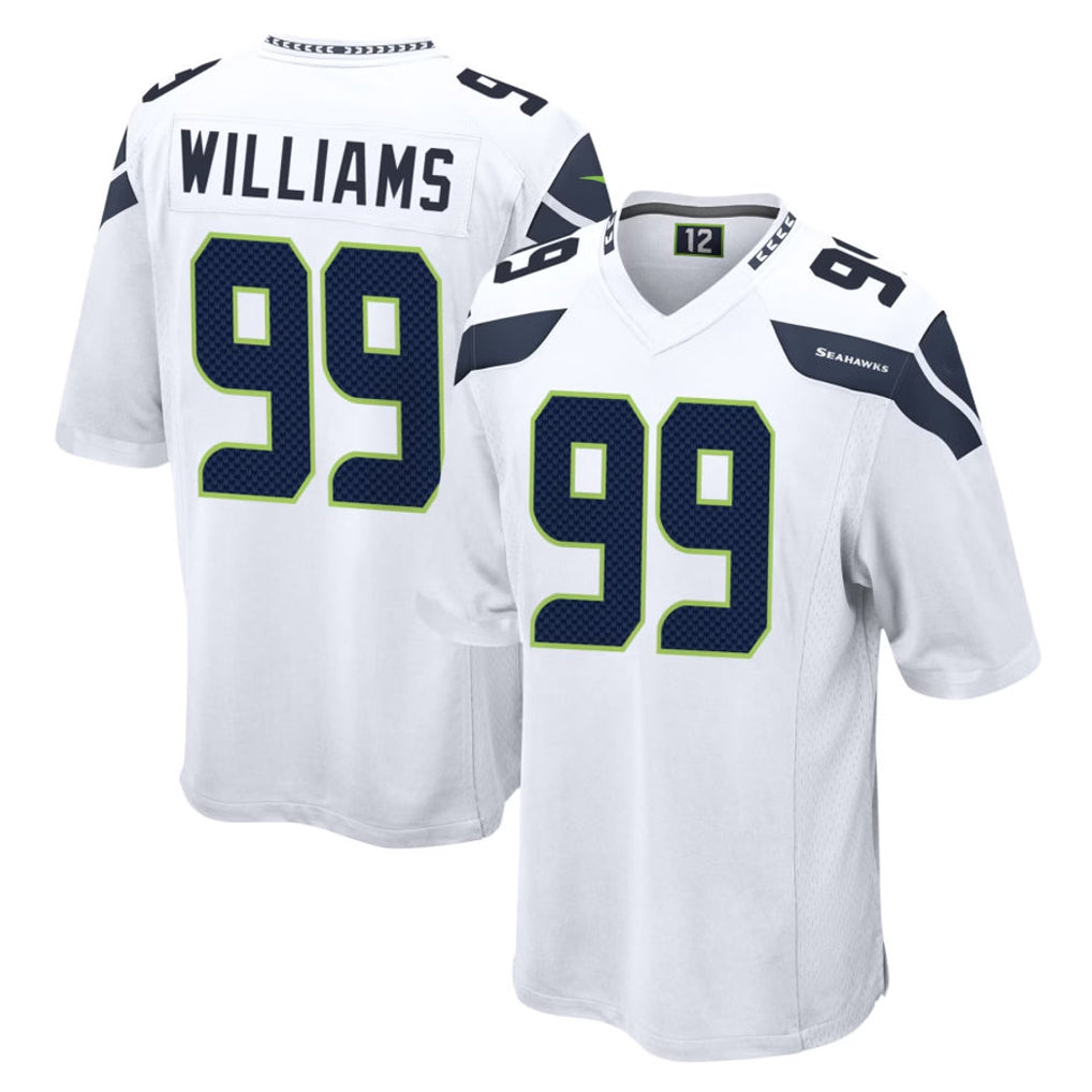Blackjersey S.Seahawks #99 Leonard Williams Player White Home Game Stitched Jerseys