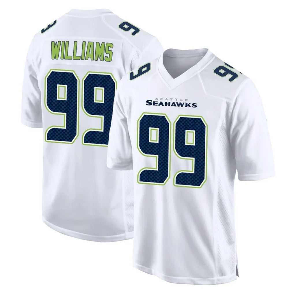 Blackjersey S.Seahawks #99 Leonard Williams Player White Tundra Fashion Home Game Stitched Jerseys