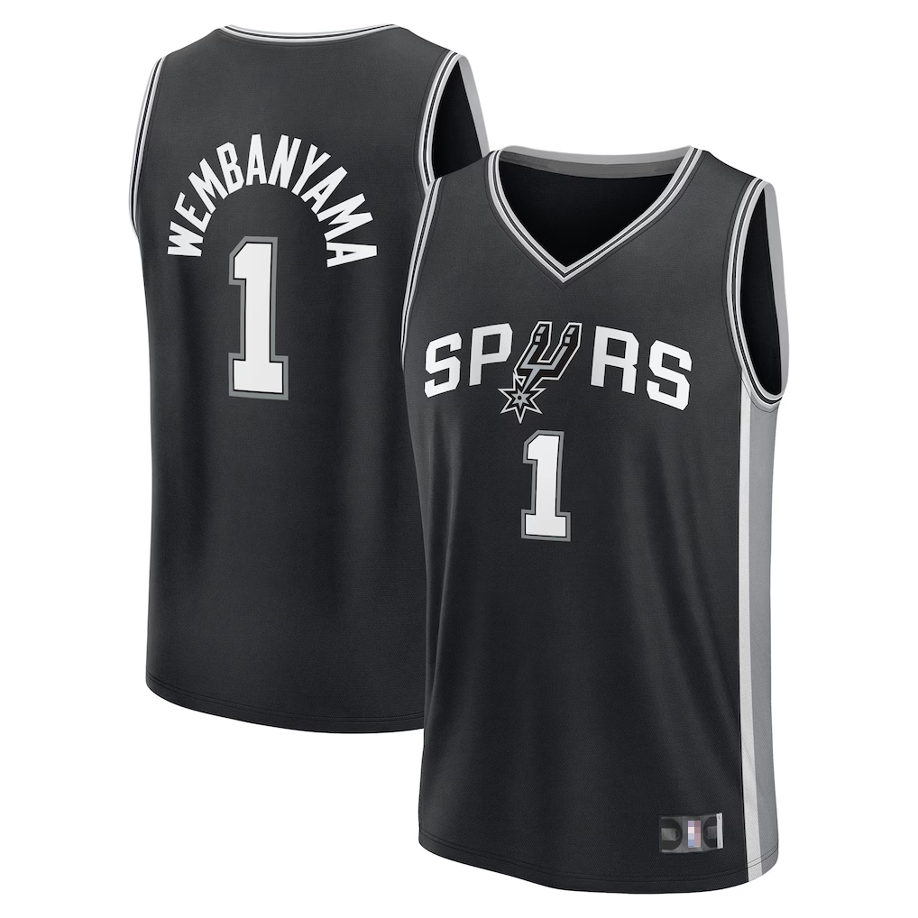 Blackjersey SA.Spurs #1 Victor Wembanyama Black Swingman Jerseys - Icon Edition