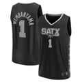 Blackjersey SA.Spurs #1 Victor Wembanyama Fanatics Black Fast Break Player Jerseys - Statement Edition