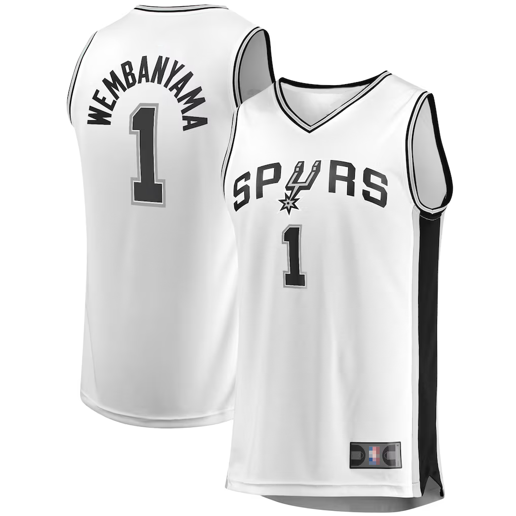 Blackjersey SA.Spurs #1 Victor Wembanyama Fanatics White Fast Break Player Jerseys - Association Edition