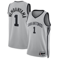 Blackjersey SA.Spurs #1 Victor Wembanyama Silver Swingman Jerseys - Statement Edition