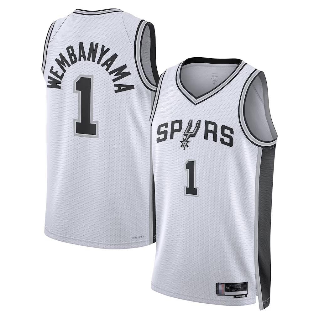 Blackjersey SA.Spurs #1 Victor Wembanyama White Swingman Jerseys - Association Edition
