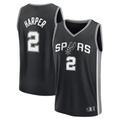 Blackjersey SA.Spurs #2 Dylan Harper Fanatics Black 2025 NBA Draft First Round Pick Fast Break Replica Jerseys - Icon Edition