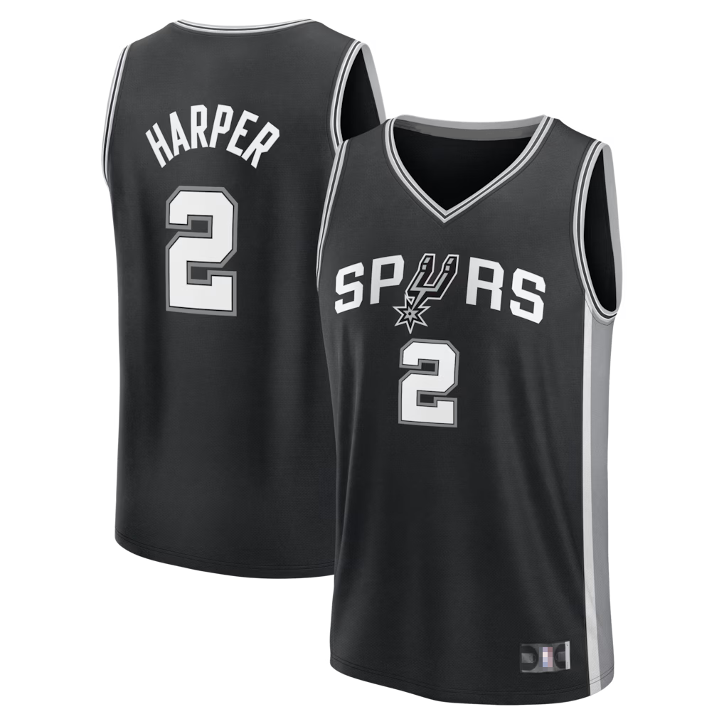 Blackjersey SA.Spurs #2 Dylan Harper Fanatics Black Fast Break Jerseys - Icon Edition