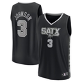 Blackjersey SA.Spurs #3 Keldon Johnson Fanatics Black Fast Break Replica Player Jerseys - Statement Edition