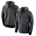 Blackjersey SF.49ers Anthracite Pullover Hoodies Home Game Blank Player Stitched Jerseys
