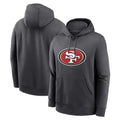 Blackjersey SF.49ers Gray Pullover Hoodies Home Game Blank Player Stitched Jerseys