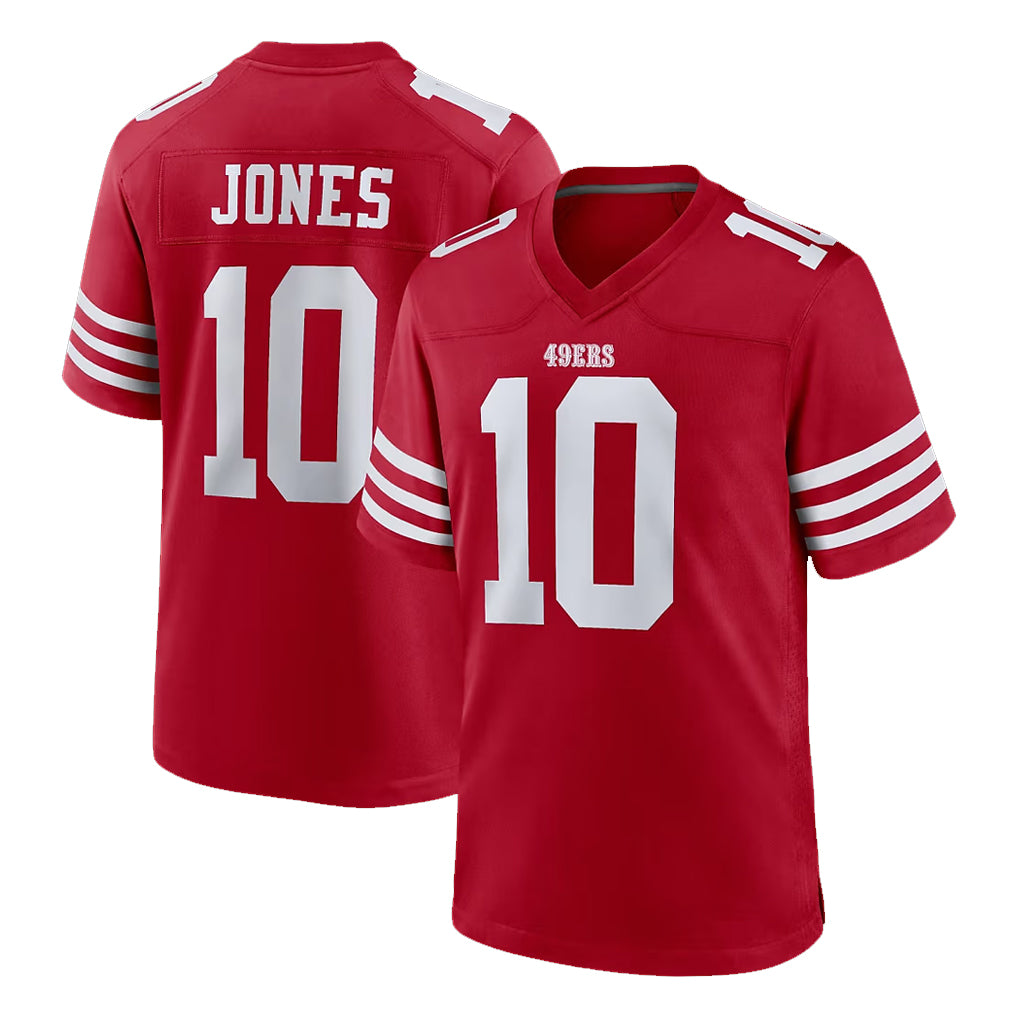 Blackjersey SF.49ers #10 Mac Jones Player Red Game Home Stitched Jerseys