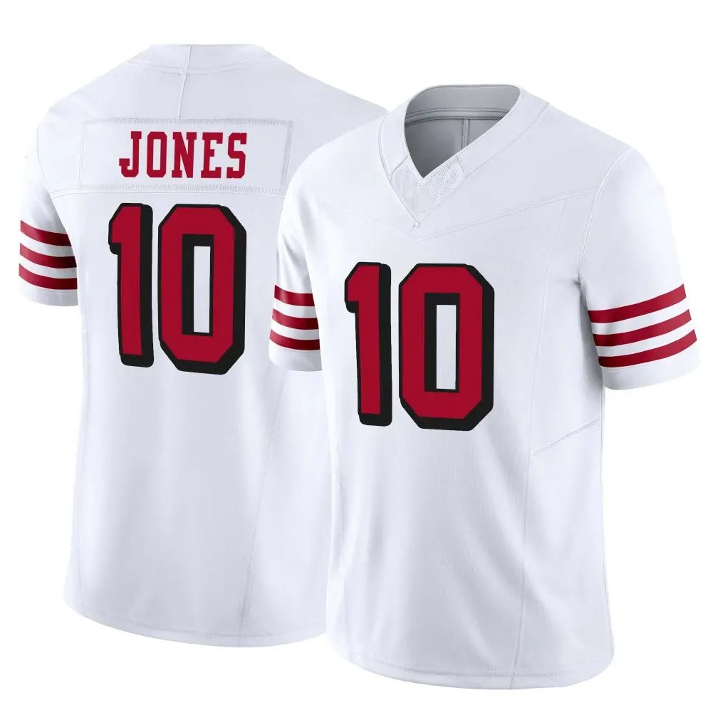 Blackjersey SF.49ers #10 Mac Jones Player White Limited Alternate Vapor F.U.S.E. Home Game Stitched Jerseys