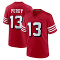 Blackjersey SF.49ers #13 Brock Purdy Player Red Limited Alternate Home Game Stitched Jerseys