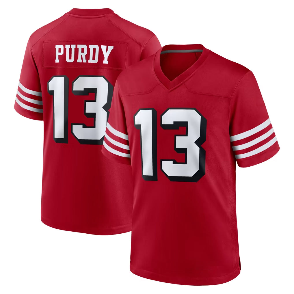 Blackjersey SF.49ers #13 Brock Purdy Player Red Limited Alternate Home Game Stitched Jerseys