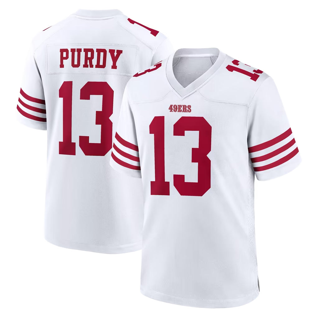 Blackjersey SF.49ers #13 Brock Purdy Player White Game Home Stitched Jerseys