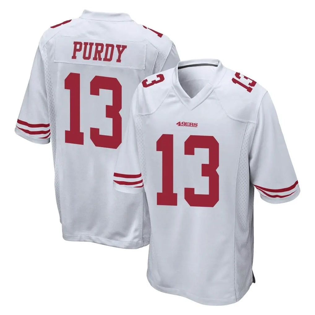 Blackjersey SF.49ers #13 Brock Purdy Player White Home Game Stitched Jerseys