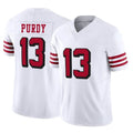 Blackjersey SF.49ers #13 Brock Purdy Player White Limited Alternate Vapor F.U.S.E. Home Game Stitched Jerseys