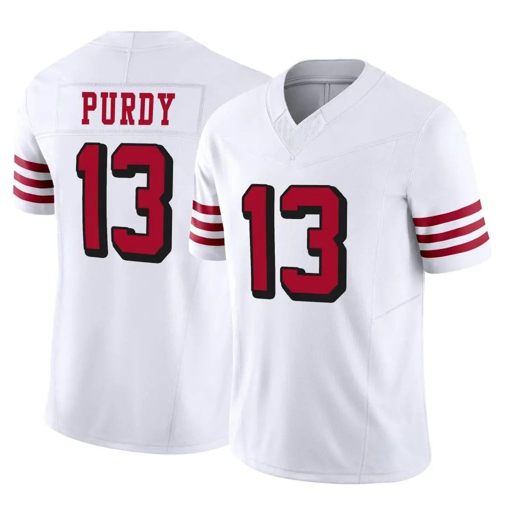 Blackjersey SF.49ers #13 Brock Purdy Player White Limited Alternate Vapor F.U.S.E. Home Game Stitched Jerseys