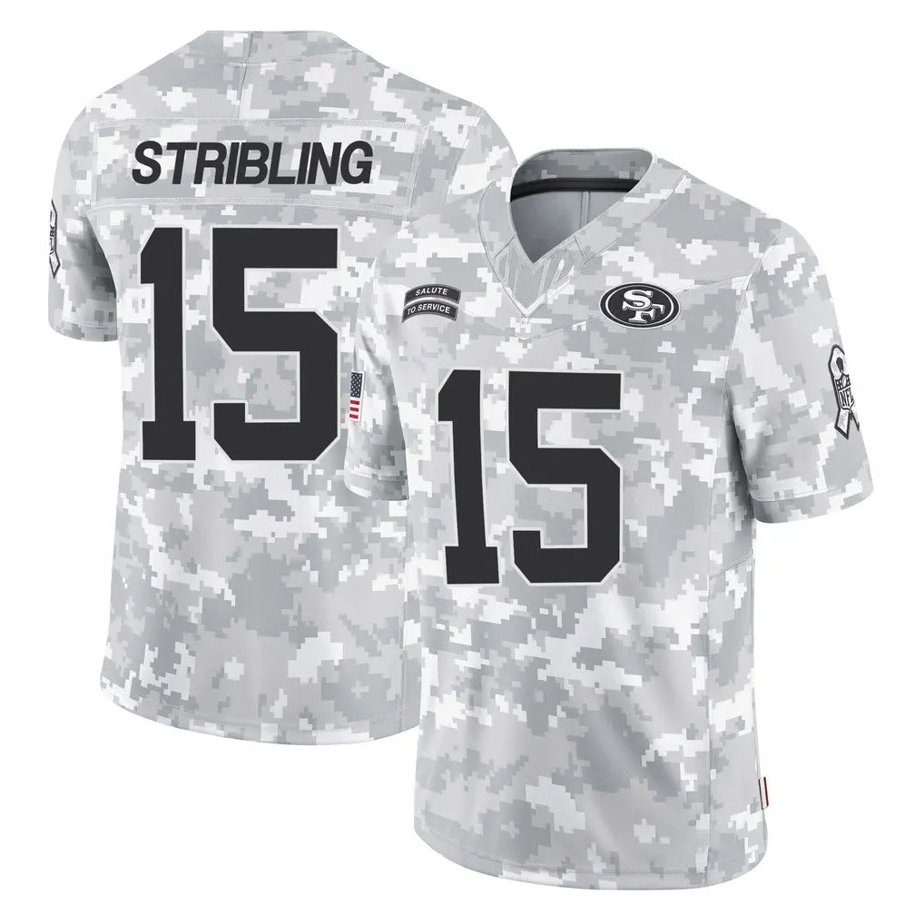 Blackjersey SF.49ers #15 De'Zhaun Stribling Player Arctic Camo Limited Salute To Service Home Game Stitched Jerseys