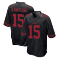 Blackjersey SF.49ers #15 De'Zhaun Stribling Player Black Alternate Home Game Stitched Jerseys
