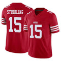 Blackjersey SF.49ers #15 De'Zhaun Stribling Player Red Limited Vapor F.U.S.E. Home Game Stitched Jerseys