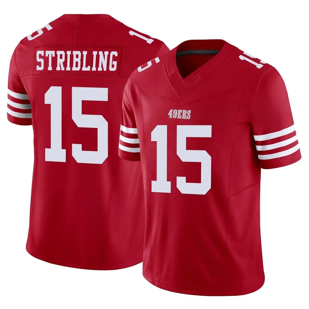 Blackjersey SF.49ers #15 De'Zhaun Stribling Player Red Limited Vapor F.U.S.E. Home Game Stitched Jerseys
