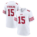 Blackjersey SF.49ers #15 De'Zhaun Stribling Player White Game Home Stitched Jerseys