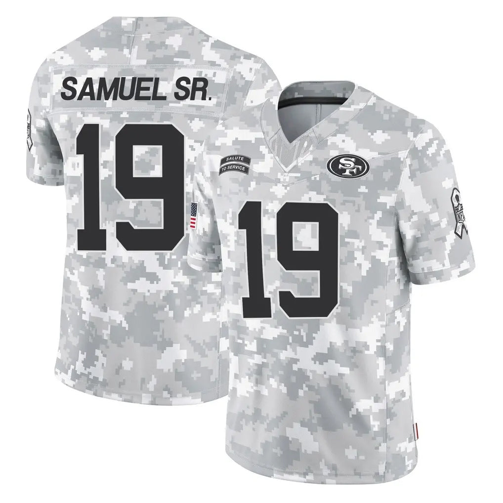 Blackjersey SF.49ers #19 Deebo Samuel Sr. Player Arctic Camo Limited Salute To Service Home Game Stitched Jerseys