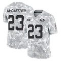 Blackjersey SF.49ers #23 Christian McCaffrey Player Arctic Camo Limited Salute To Service Home Game Stitched Jerseys