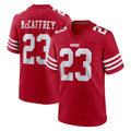 Blackjersey SF.49ers #23 Christian McCaffrey Player Red Game Home Stitched Jerseys