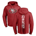 Blackjersey SF.49ers #23 Christian McCaffrey Player Red LOGO Pullover Hoodies Home Game Stitched Jerseys