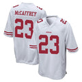 Blackjersey SF.49ers #23 Christian McCaffrey Player White Home Game Stitched Jerseys