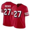 Blackjersey SF.49ers #27 Ji'Ayir Brown Player Red Limited Alternate Vapor F.U.S.E. Home Game Stitched Jerseys