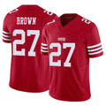 Blackjersey SF.49ers #27 Ji'Ayir Brown Player Red Limited Vapor F.U.S.E. Home Game Stitched Jerseys