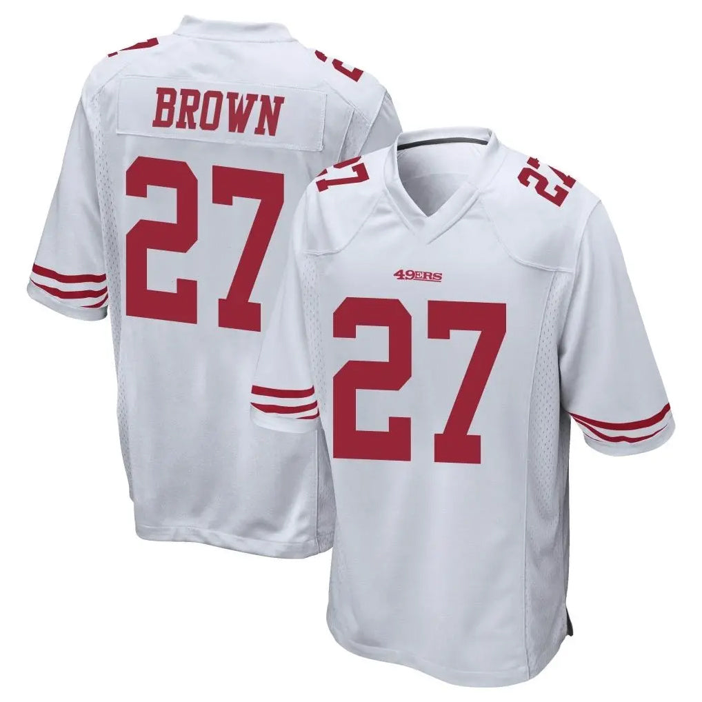 Blackjersey SF.49ers #27 Ji'Ayir Brown Player White Home Game Stitched Jerseys
