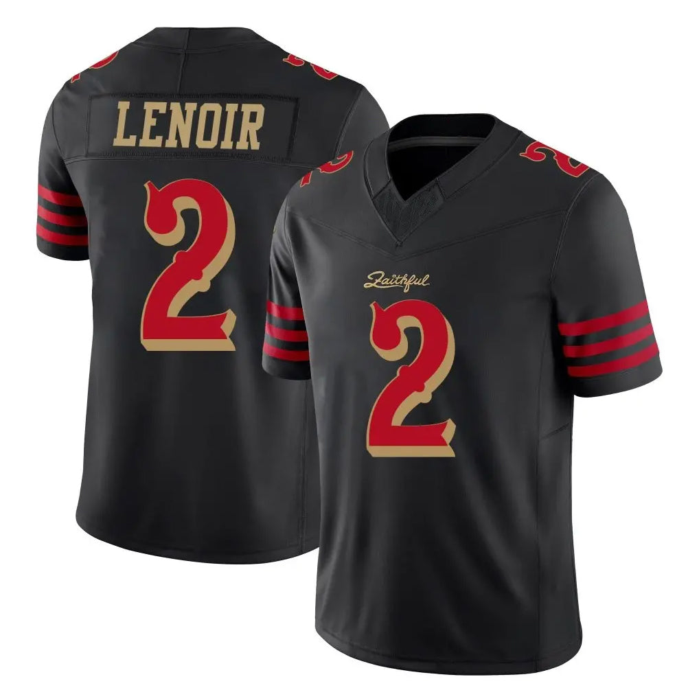 Blackjersey SF.49ers #2 Deommodore Lenoir Player Black Limited Rivalries Collection Home Game Stitched Jerseys