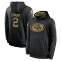 Blackjersey SF.49ers #2 Deommodore Lenoir Player Black Salute to Service Sideline Performance Pullover Hoodies Home Game Stitched Jerseys