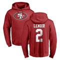 Blackjersey SF.49ers #2 Deommodore Lenoir Player Red LOGO Pullover Hoodies Home Game Stitched Jerseys