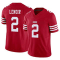 Blackjersey SF.49ers #2 Deommodore Lenoir Player Red Limited Vapor F.U.S.E. Home Game Stitched Jerseys