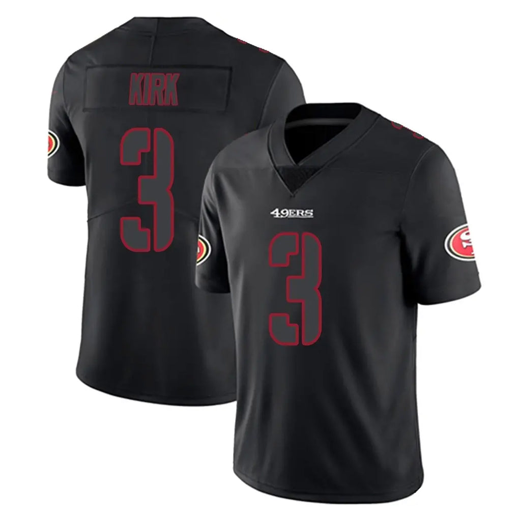 Blackjersey SF.49ers #3 Christian Kirk Player Black Impact Limited Home Game Stitched Jerseys