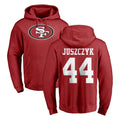 Blackjersey SF.49ers #44 Kyle Juszczyk Player Red LOGO Pullover Hoodies Home Game Stitched Jerseys