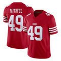 Blackjersey SF.49ers #49 The Faithful Player Red Limited Vapor F.U.S.E. Home Game Stitched Jerseys