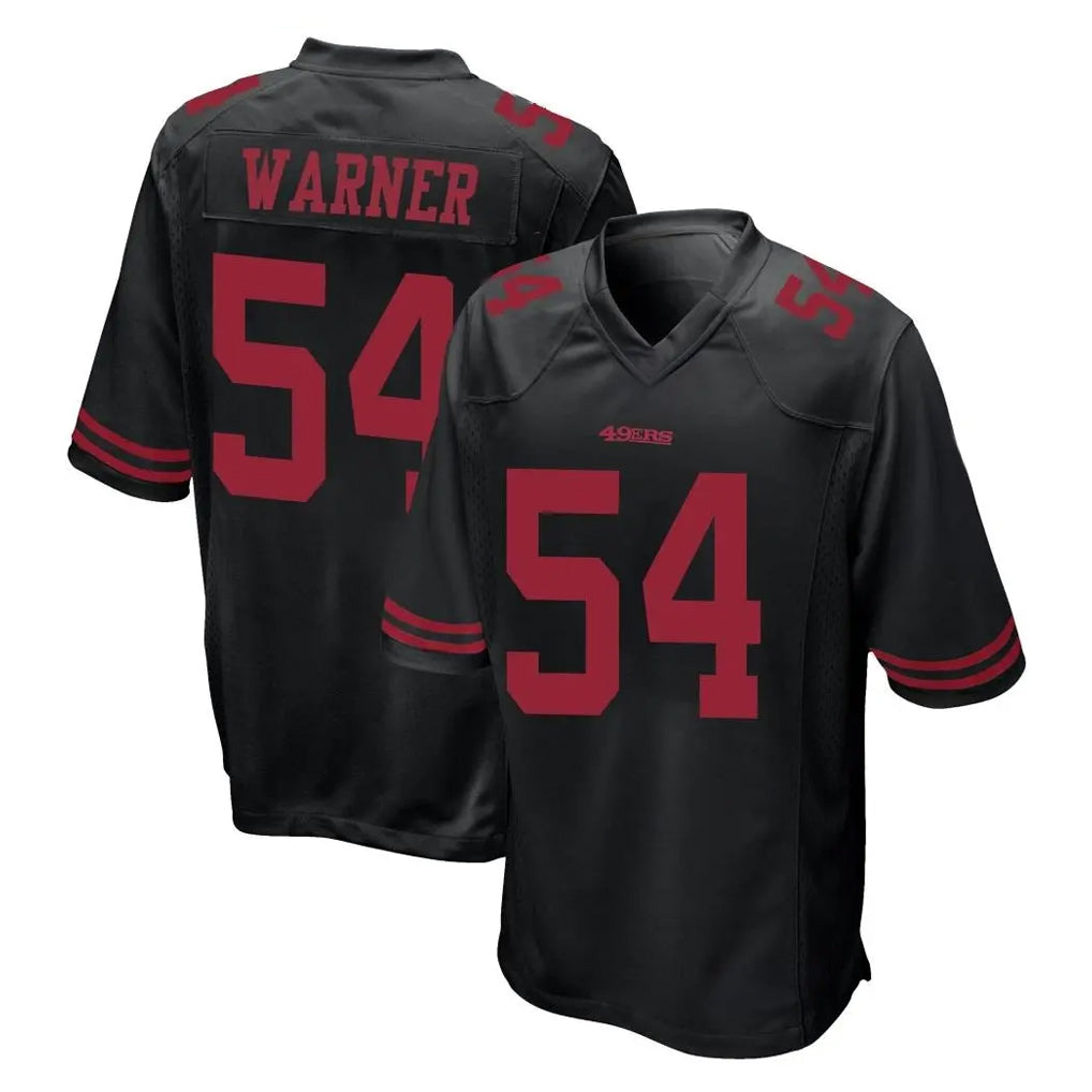 Blackjersey SF.49ers #54 Fred Warner Player Black Alternate Home Game Stitched Jerseys