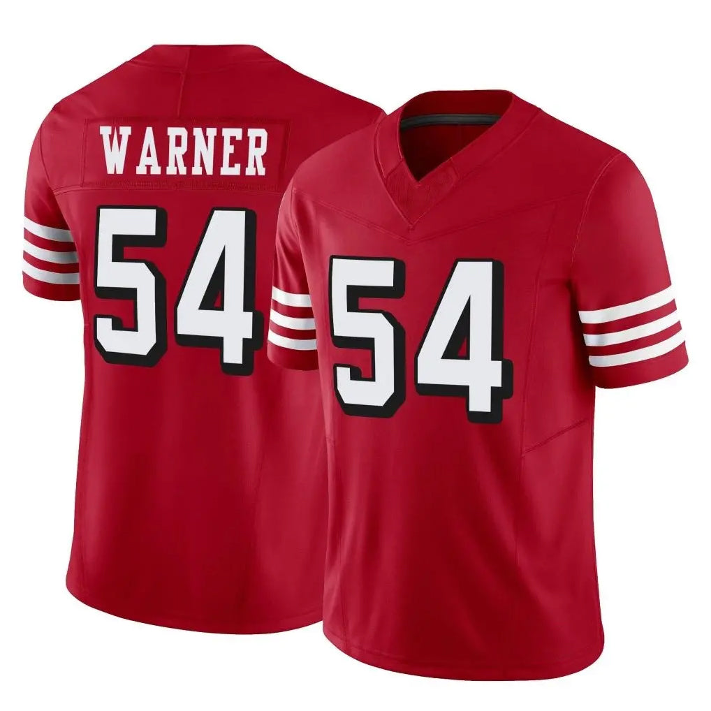 Blackjersey SF.49ers #54 Fred Warner Player Red Limited Alternate Vapor F.U.S.E. Home Game Stitched Jerseys