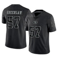 Blackjersey SF.49ers #57 Dre Greenlaw Player Black Limited Reflective Home Game Stitched Jerseys