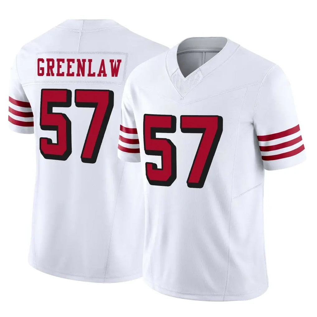 Blackjersey SF.49ers #57 Dre Greenlaw Player White Limited Alternate Vapor F.U.S.E. Home Game Stitched Jerseys