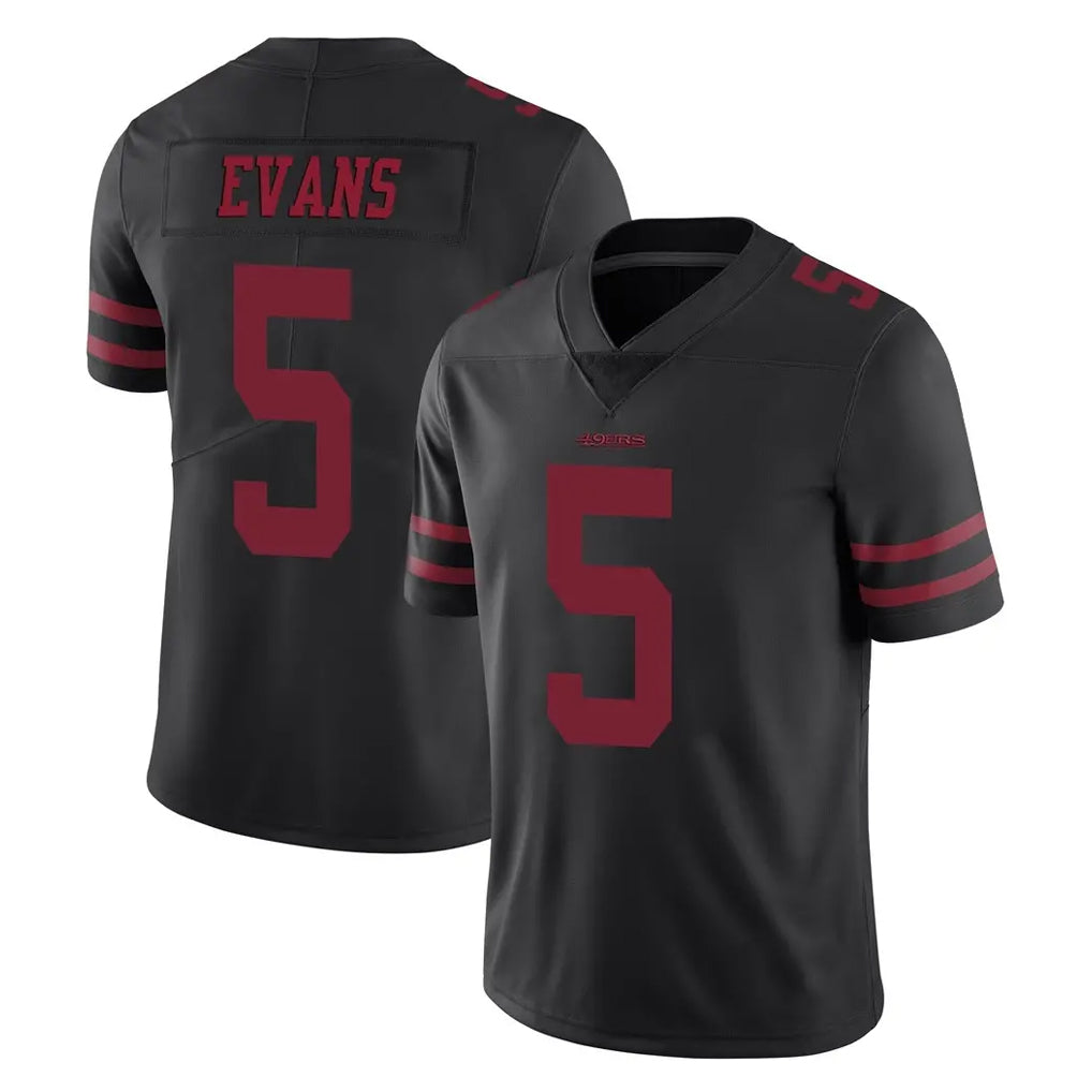 Blackjersey SF.49ers #5 Mike Evans Player Black Alternate Limited Vapor Untouchable Home Game Stitched Jerseys