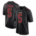 Blackjersey SF.49ers #5 Mike Evans Player Black Fashion Home Game Stitched Jerseys