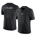 Blackjersey SF.49ers #5 Mike Evans Player Black Limited Reflective Home Game Stitched Jerseys